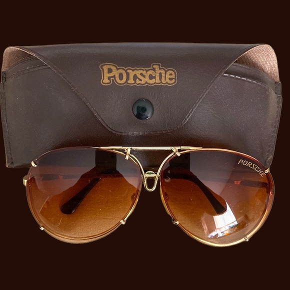 Porsche Design Other - PORSCHE Vintage Aviator Style Sunglasses. Gold Frame with Brown Lenses.